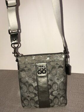 Y2K Coach Signature C Metallic Swing Pack Crossbody Bag